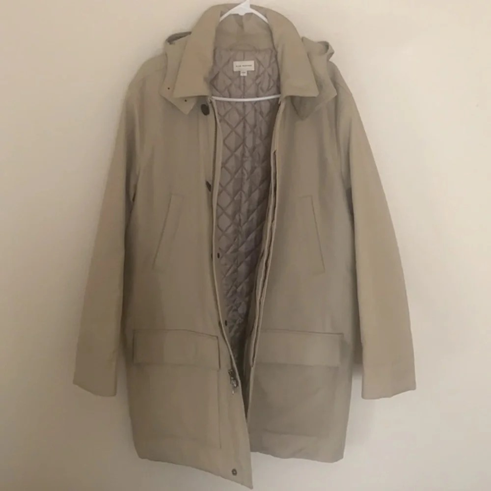 Club Monaco mens trench coat chaqueta jacket with detachable hood in size Large